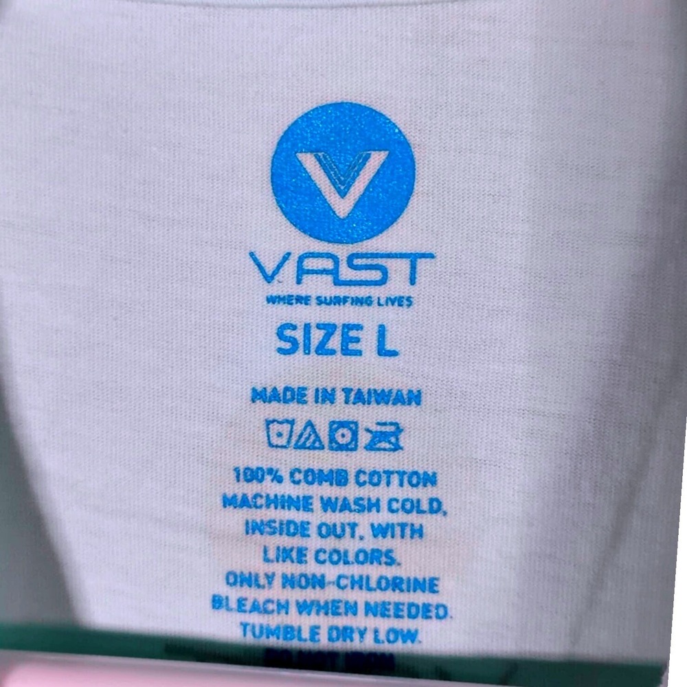 VAST Surf T-Shirt Graphic Print Crew Neck Short Sleeve Tee Size L - Picture 3 of 5